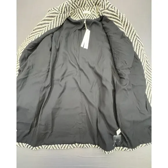 Lovestitch Cream Black Chevron Coat Large L NWT New - Picture 6 of 10